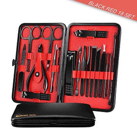 Манікюрний набір з 18 предметів у футлярі. Набір для манікюру і педикюру в чохлі (чорний)