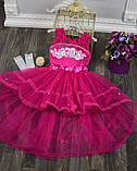 Дитяча сукня видовжене ззаду Пудровое 116-134, фото 3