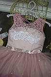 Дитяча сукня видовжене ззаду Пудровое 116-134, фото 2