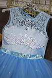 Дитяча сукня видовжене ззаду Блакитне 116-134, фото 2