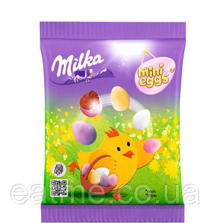 Milka mini eggs Шоколадні яйця в глазурі 100g