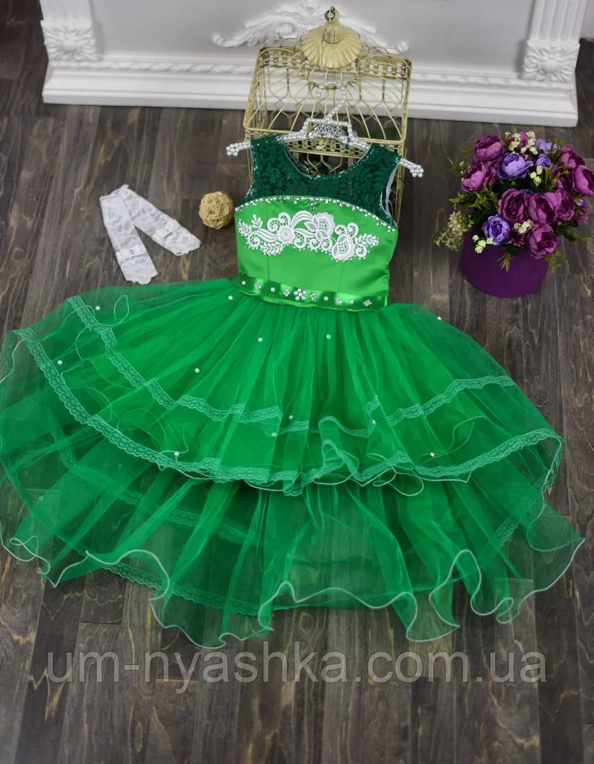 Сукня Ялинки Зелене пишне плаття видовжене Ялинка, Весна