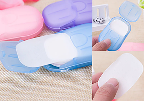 Мило з мильницею і 3 серветками, дорожній набір 7см*4,5 см*1,5 см.