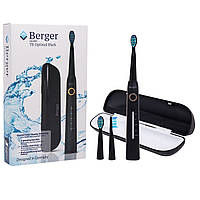 Электрическая зубная щетка с 3-мя насадками Berger TB Optimal+Case черная