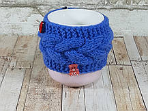 Чашка у в'язаному чохлі з ведмедиками 350 мл Косичка, фото 4