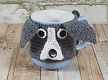 Чашка у в'язаному чохлі з ведмедиками 350 мл Косичка, фото 5