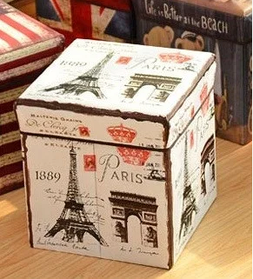 Банкетка - пуф органайзер складаний "Париж" 30*30*32 см