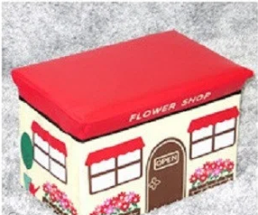 Банкетка - пуф органайзер складаний "Квітковий магазин" 40*25*28 см