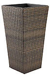 Горщик - вазон підлоговий великий коричневий (штучний ротанг), buuba, фото 2