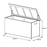 Короб ящик ( штучний ротанг) з коліщатками і гідравлічної кришкою 133 см натура, buuba, фото 3
