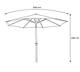Великий садовий парасольку від сонця з кутом нахилу і ручкою для складання синій (300см),buuba, фото 3