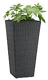 Горщик - вазон підлоговий великий коричневий (штучний ротанг), фото 2