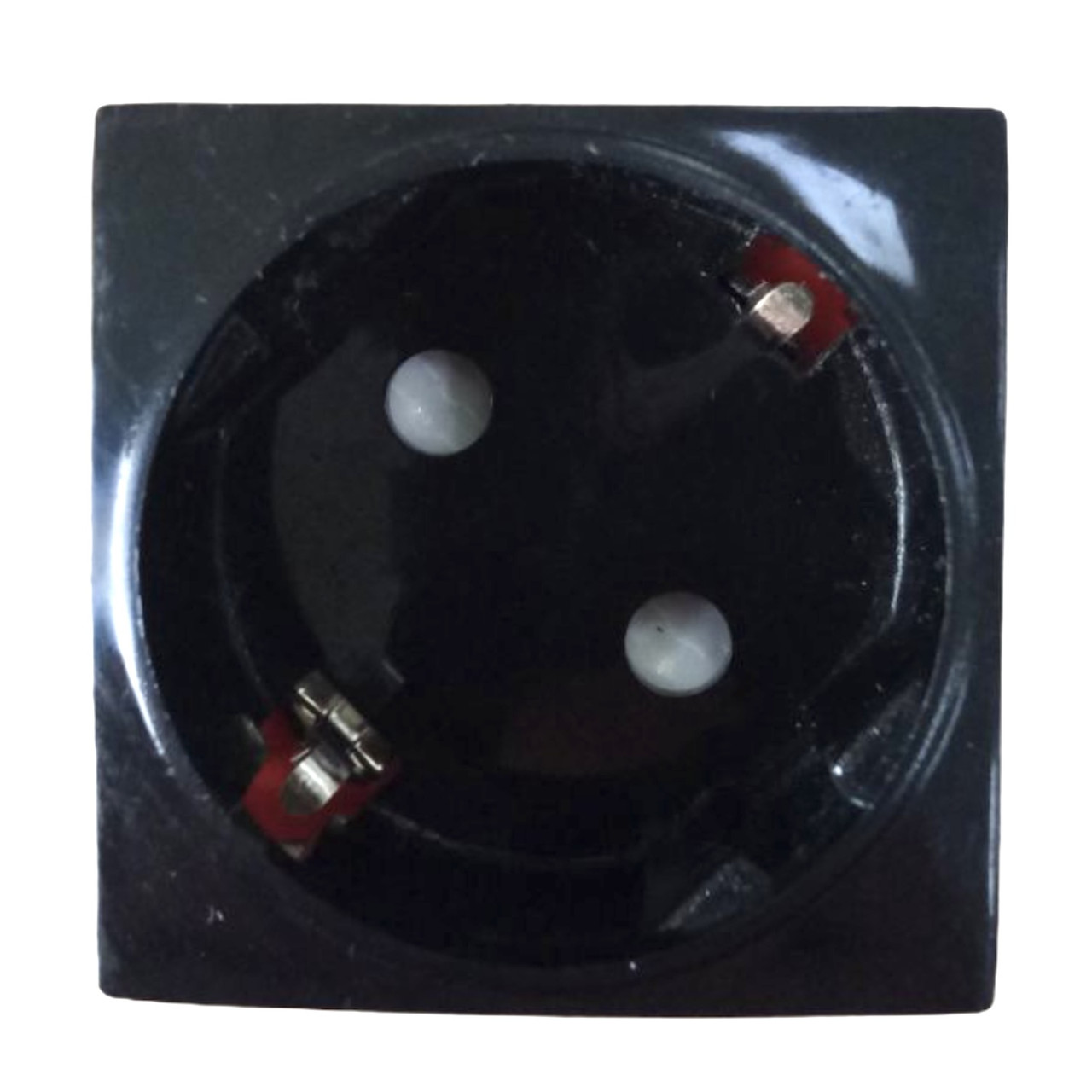 Модульная розетка 45х45 для установки в люк, кабель-канал, настенный бокс, черная, с заземлением и защитой - фото 2 - id-p572072263