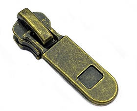 Бігунок No5 для металевої блискавки (з фіксатором) NEW М30-32 антик