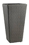 Горщик - вазон підлоговий великий сірий (штучний ротанг), buuba, фото 3