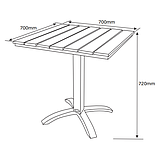 Столик квадратний садовий 70 см чорний на одній ніжці Артвуд (штучне дерево), buuba, фото 2