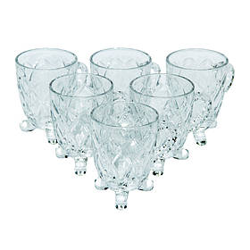 Набор стеклянных чашек на ножках 6шт 150 мл "Фаберже"