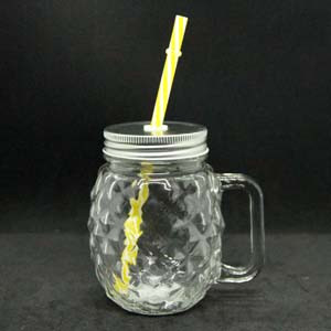 Джар Банка гуртка з трубочкою Клер-ананас 500 мл K9481