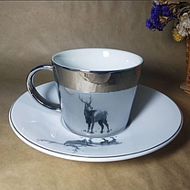 Чашка з блюдцем 250 мл Дзеркальний олень О8030-87, фото 5