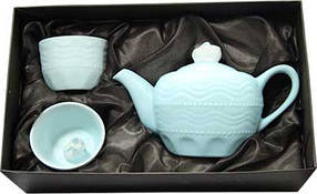 Чайний набір на 2 персони Кролик Заварювальний чайник 2 гуртки Блакитний 16131-2