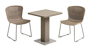 Комплект садових меблів плетених натура (2 крісла плетених + плетений столик)