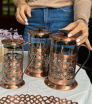 Френч-прес Антик-латунь 350 мл Заварювальний чайник 321173-350, фото 4