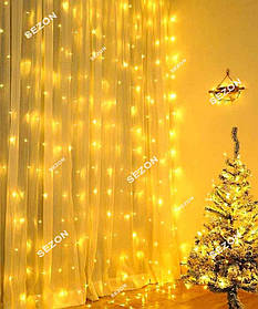 Світлодіодна гірлянда 240 LED штора 3м*1.5 м, білий теплий
