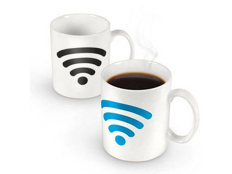 Чашка хамелеон Wi Fi 380 мл біла ( Оригінальний подарунок ), фото 1
