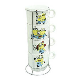 Набір чашок на 4 персони з підставкою Поси-Паки 250 мл ( чайні чашки )