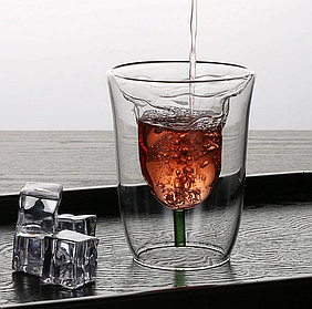 Стакан подвійне скло 100 мл Піала Квітка 16936-45