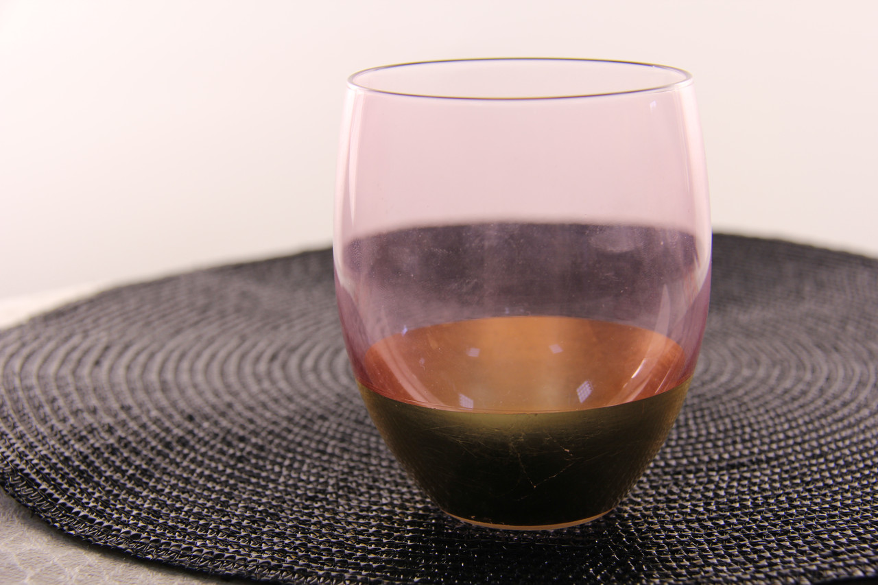 Прозорий скляний стакан 450мл "Рожеве золото"