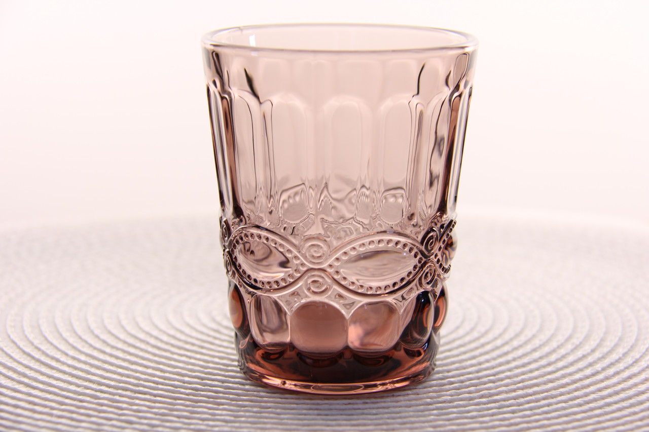 Набір стакаов зі скла 6 шт, 250мл "Вінтаж" рожеві