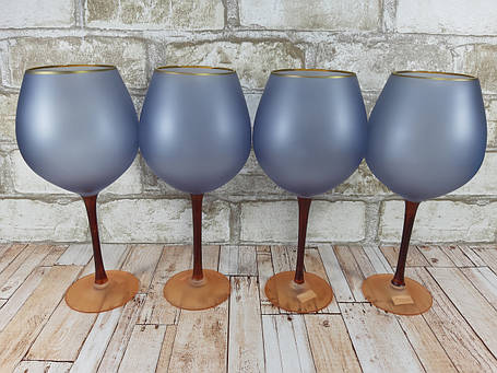 Бокал для вина 1шт, 450мл "Леді Грей" Темно-синій, фото 1