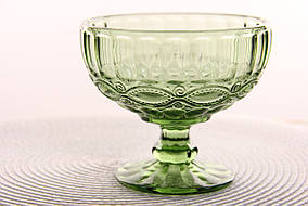 Салатник скляний 350мл, 10*12см "Вінтаж" зелений