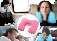 Надувна подушка для шиї, для подорожей, польоту і відпочинку, фото 2