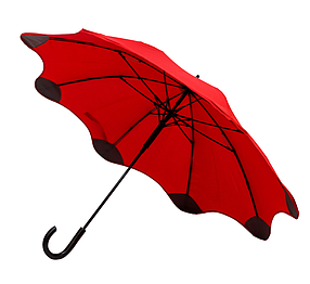 Зонт трость полуавтома з захистом спиць 110см купол Червоний