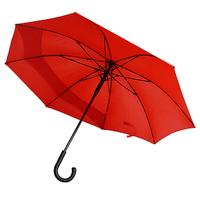 Зонт трость напівавтомат з подовженою стороною купол 107-120см Червоний