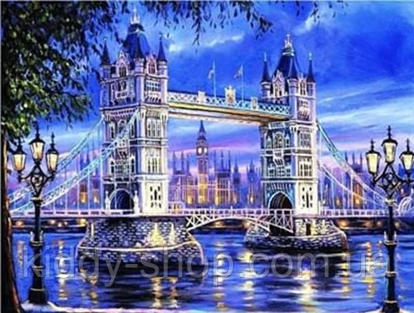 Діамантова мозаїка. Картина на підрамнику "Неонова пантера", розмір 40х30 см, фото 1