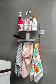 Полиця для ванної двоярусна 40*10*50 см