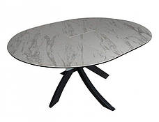 Стіл обідній круглий з керамічної стільницею Caezar Grey Gloss Ceramic C20 Evrodim, фото 5