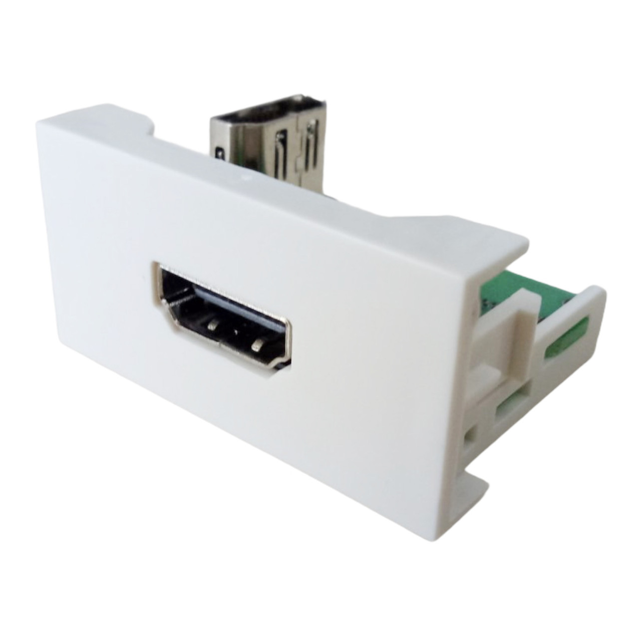 Розетка HDMI 45x22,5 модульна для встановлення в люк, кабель-канал, настінний бокс