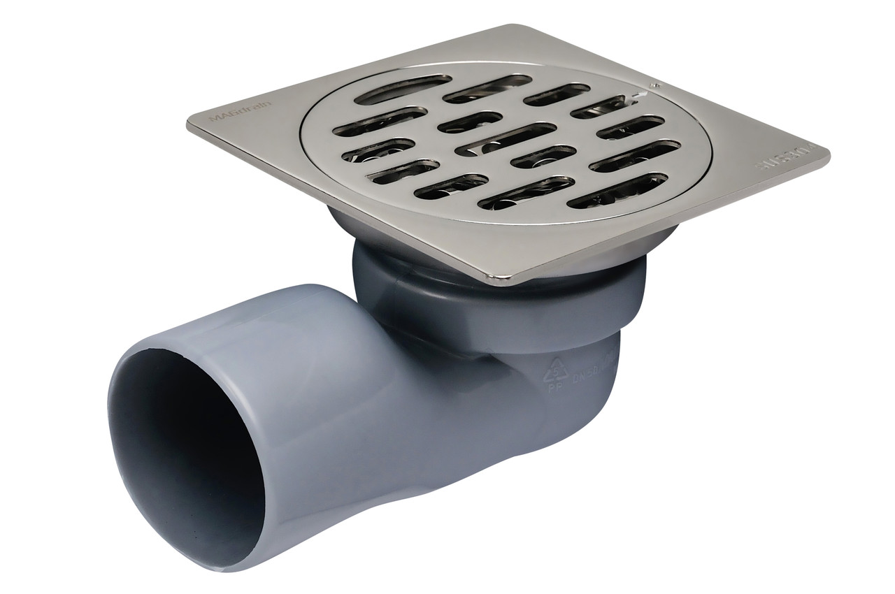 M1 Трап зливний хромований MAGdrain н/ж, 100х100 мм Н-65, фото 1
