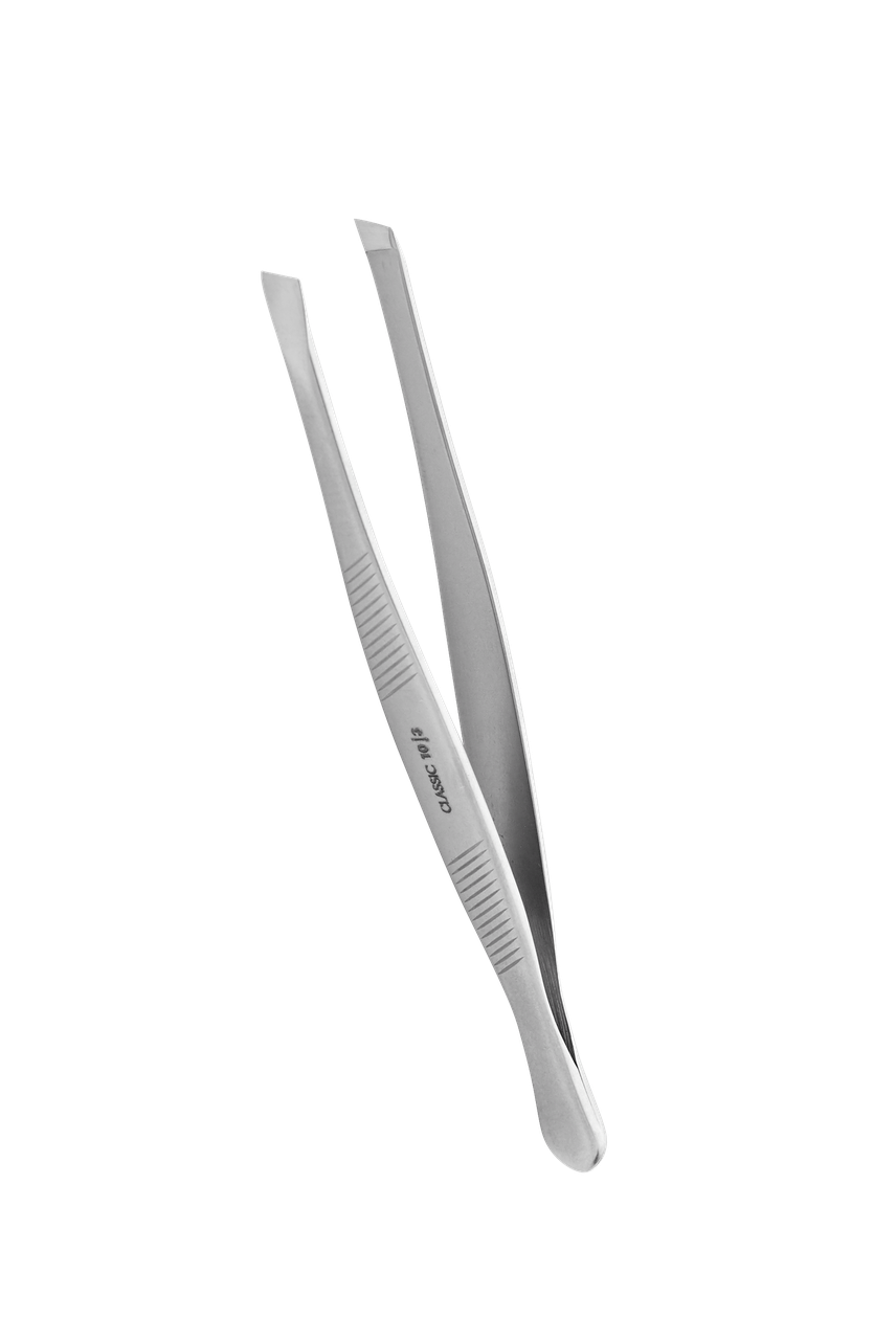 Пінцет для брів CLASSIC 10 TYPE 3 (широкі косі кромки), фото 1