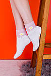 Рожеві з білим коттонові шкарпетки 35-41 ЯЄЧНЯ з середньою посадкою, фото 2