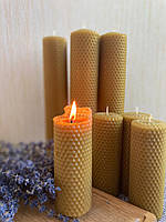 Інтер'єрна медова свічка натуральна 13 см, фото 4
