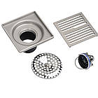 N2 Трап зливний матовий MAGdrain н/ж, 100х100 мм Н-65, фото 3