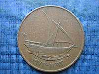 Монета 10 филс ОАЭ Эмираты 1973 корабль парусник