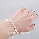 Срібний браслет жіночий з камінчиками арабський Бісмарк. Регульований браслетик, фото 8