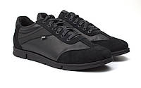 Кроссовки мужские кеды повседневные кожаные черные обувь демисезонная Rosso Avangard DolGa Black Floto TEP