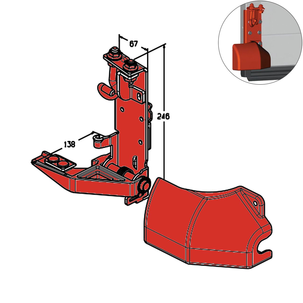 Кронштейн роликовий нижній Alutech RBI-45.100L